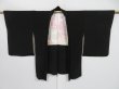 Photo5: 0728i10z620 Vintage Japanese Kimono Silk HAORI Black Folding fan (5)