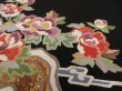 Photo3: 2L04z70 Japanese Kimono Silk Artist work FABRIC Black Wave 44.1" (3)