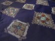 Photo2: 3F03z40 Vintage Japanese Kimono Silk MEISEN FABRIC Dark purple   59.8" (2)