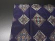 Photo6: 3F04z40 Vintage Japanese Kimono Silk MEISEN FABRIC Dark purple   59.8" (6)