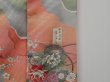 Photo8: 0909i04z900 Japanese Kimono Silk KOMON Coral pink Flowers (8)