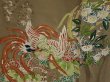 Photo8: 0621N04z720 Vintage Japanese Kimono Silk KO-FURISODE Olive-Gray Bird (8)