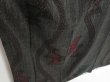 Photo4: 1416i04z900 Vintage Japanese Kimono Silk TSUMUGI Black Flower (4)