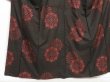 Photo4: 0930i09z630 Vintage Japanese Kimono Silk TSUMUGI Dark brown-black Flowers (4)