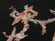 Photo3: 2i02z150 Japanese Kimono Silk  FABRIC Black Birds 48" (3)