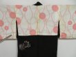 Photo9: 1019i10z470 Vintage Japanese Kimono Silk HAORI Black Flowers (9)