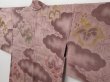 Photo2: 1129T05z580 Vintage Japanese Kimono Silk HAORI Ash pink Paulownia (2)