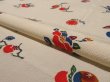 Photo4: 3F05z90 Japanese Kimono Crepe Silk  FABRIC Off-white Bingata 64.6" (4)