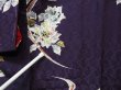 Photo9: 1112T07z560 Vintage Japanese Kimono Silk KOMON Dark purple Rose (9)