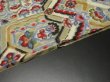 Photo6: 1T01z40 Vintage Japanese Kimono Silk MEISEN FABRIC Gray Flowers 41.7" (6)