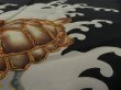 Photo5: 2i01z110 Japanese Kimono Silk  FABRIC Black Turtle 48.8" (5)