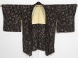 Photo6: 1409i05z790 Vintage Japanese Kimono Silk HAORI Black Wave (6)