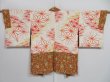 Photo6: 1307i08z550 Vintage Japanese Kimono Silk HAORI Dark orange Bird Flower (6)