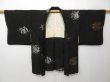 Photo6: 0802T06z800 Vintage Japanese Kimono Silk HAORI Black (6)