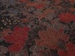 Photo3: 1H02z70 Japanese Kimono Crepe Silk  FABRIC Black Flowers 41.7" (3)