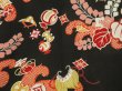 Photo7: 0606N06z1070 Vintage Japanese Kimono Silk Girl's FURISODE Black Wave (7)