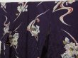 Photo2: 1112T07z560 Vintage Japanese Kimono Silk KOMON Dark purple Rose (2)