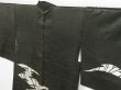 Photo2: 1030i03z570 Vintage Japanese Kimono Silk HAORI Black Pine tree (2)