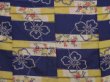 Photo5: 0917i09z570 Antique Japanese Kimono Silk KOMON Dark blue-purple Flower (5)