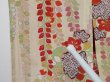 Photo9: 0614N08z740 Vintage Japanese Kimono Silk Girl's FURISODE Off-white Wisteria (9)