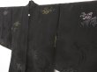 Photo2: 1331T07z570 Vintage Japanese Kimono Silk HAORI Black Wave (2)