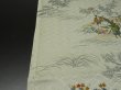 Photo6: 1S02z60 Japanese Kimono Silk  FABRIC Light gray Hunting scenery 39.4" (6)