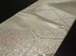 Photo3: 0712Y07z750 Japanese Kimono Silk FUKURO OBI Silver Flower 168.5" (3)