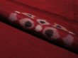 Photo4: 2W04z30 Vintage Japanese Kimono Silk MEISEN FABRIC Dark red   40.2" (4)