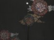 Photo3: 1403T03z440 Vintage Japanese Kimono Silk HAORI Black Flower (3)