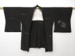 Photo6: 1502T06z390 Vintage Japanese Kimono Silk HAORI Black Scenery (6)