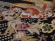 Photo4: 2i01z110 Japanese Kimono Silk  FABRIC Black Birds 48.8" (4)