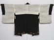 Photo7: 1208i05z790 Vintage Japanese Kimono Silk HAORI Black Flower (7)