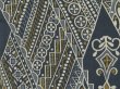 Photo6: 1019T07z870 Vintage Japanese Kimono Silk KOMON Dark blue-gray (6)