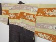 Photo8: 0816i05z340 Antique Japanese Kimono Silk HAORI Dark brown Hut (8)