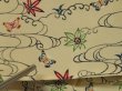 Photo8: 1422i04z860 Vintage Japanese Kimono Silk BINGATA KOMON Light cream Butterfly (8)