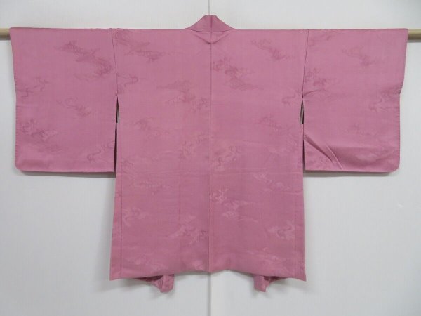 Photo1: 1210i04z570 Vintage Japanese Kimono Silk HAORI Light pink-Purle Cloud (1)