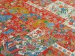 Photo2: 1L03z90 Japanese Kimono Silk  FABRIC Orangered Sensu, Flowers 55.1" (2)