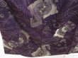 Photo3: 1019i06z780 Vintage Japanese Kimono Silk OMESHI KOMON Dark purple Flowers (3)