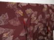 Photo2: 0603T01z590 Vintage Japanese Kimono Silk KOMON Brown Folding fan (2)