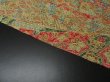 Photo6: 3M01z60 Japanese Kimono Silk  FABRIC Olive-Brown Flowers 42.5" (6)