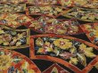 Photo3: 1Q01z60 Japanese Kimono Silk  FABRIC Black Flowers 48.8" (3)