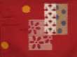 Photo6: 0526i01z460 Vintage Japanese Kimono Silk MEISEN LONG HAORI Dark red Flower (6)