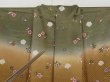 Photo7: 0422N01z990 Japanese Kimono Silk HOUMONGI Dark olive Sakura (7)