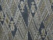 Photo5: 1019T07z870 Vintage Japanese Kimono Silk KOMON Dark blue-gray (5)