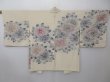 Photo1: 1613i04z570 Vintage Japanese Kimono Silk HAORI Off-white Flower (1)