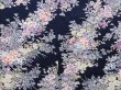 Photo5: 1501T07z900 Japanese Kimono Silk KOMON Navy Peony (5)