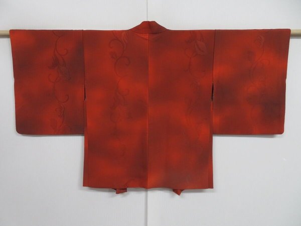 Photo1: 0818i07z540 Japanese Kimono Silk HAORI Red-Brown (1)