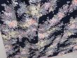 Photo3: 1501T07z900 Japanese Kimono Silk KOMON Navy Peony (3)