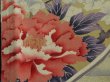 Photo3: 2Q02z120 Japanese Kimono Silk  FABRIC Black Crane, Flowers 46.5" (3)