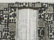 Photo5: 0212N07z480 Vintage Japanese Kimono Silk MEISEN KOMON Light gray Flower (5)